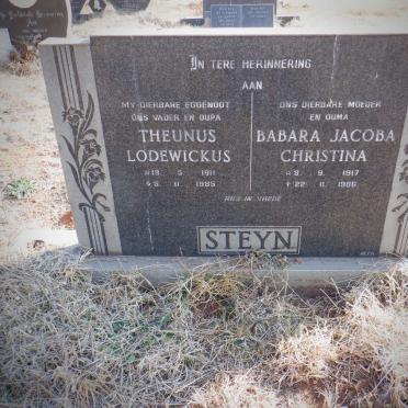 STEYN Theunis Lodewickus 1911-1985 &amp; Babara Jacoba Christina 1917-1986