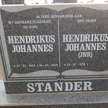 STANDER Hendrikus Johannes 1954-2006 :: STANDER Hendrikus Johannes Jnr 1976-