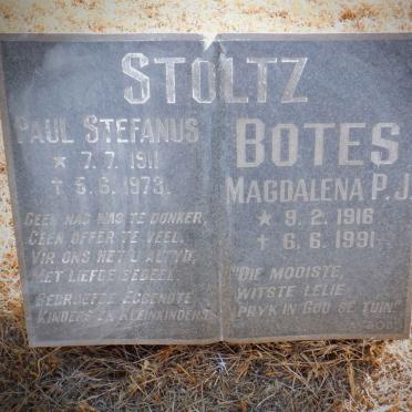 STOLTZ Paul Stefanus 1911-1973 &amp; Magdalena P.J. BOTES 1916-1991