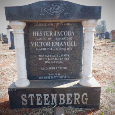 STEENBERG Victor Emanuel 1934-2018 &amp; Hester Jacoba 1945-2012
