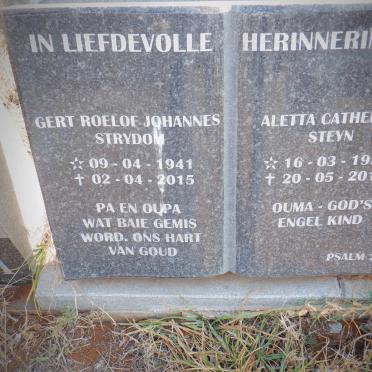 STRYDOM Gert Roelof Johannes 1910-1986 &amp; Gertruida Dorothea 1916-2002