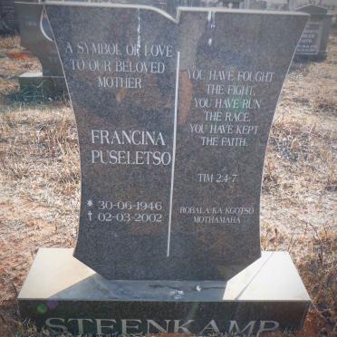 STEENKAMP Francina Puseletso 1946-2002