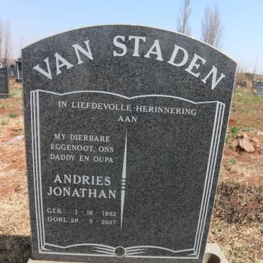 STADEN Andries Jonathan, van 1952-2007