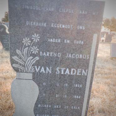 STADEN Barend Jacobus, van 1936-1982