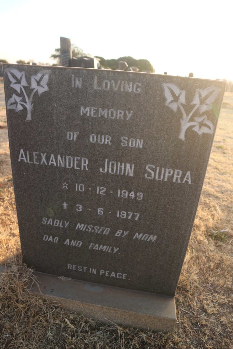 SUPRA Alexander John 1949-1977