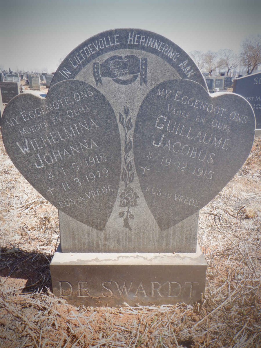 SWARDT Guillaume Jacobus, de 1915- &amp; Wilhelmina Johanna 1918-1979