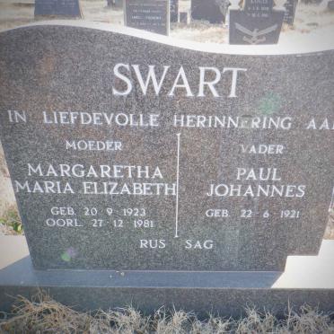 SWART Paul Johannes 1921- &amp; Margaretha Maria Elizabeth 1923-1981