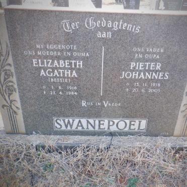 SWANEPOEL Pieter Johannes 1918-2005 &amp; Elizabeth Agatha 1916-1984