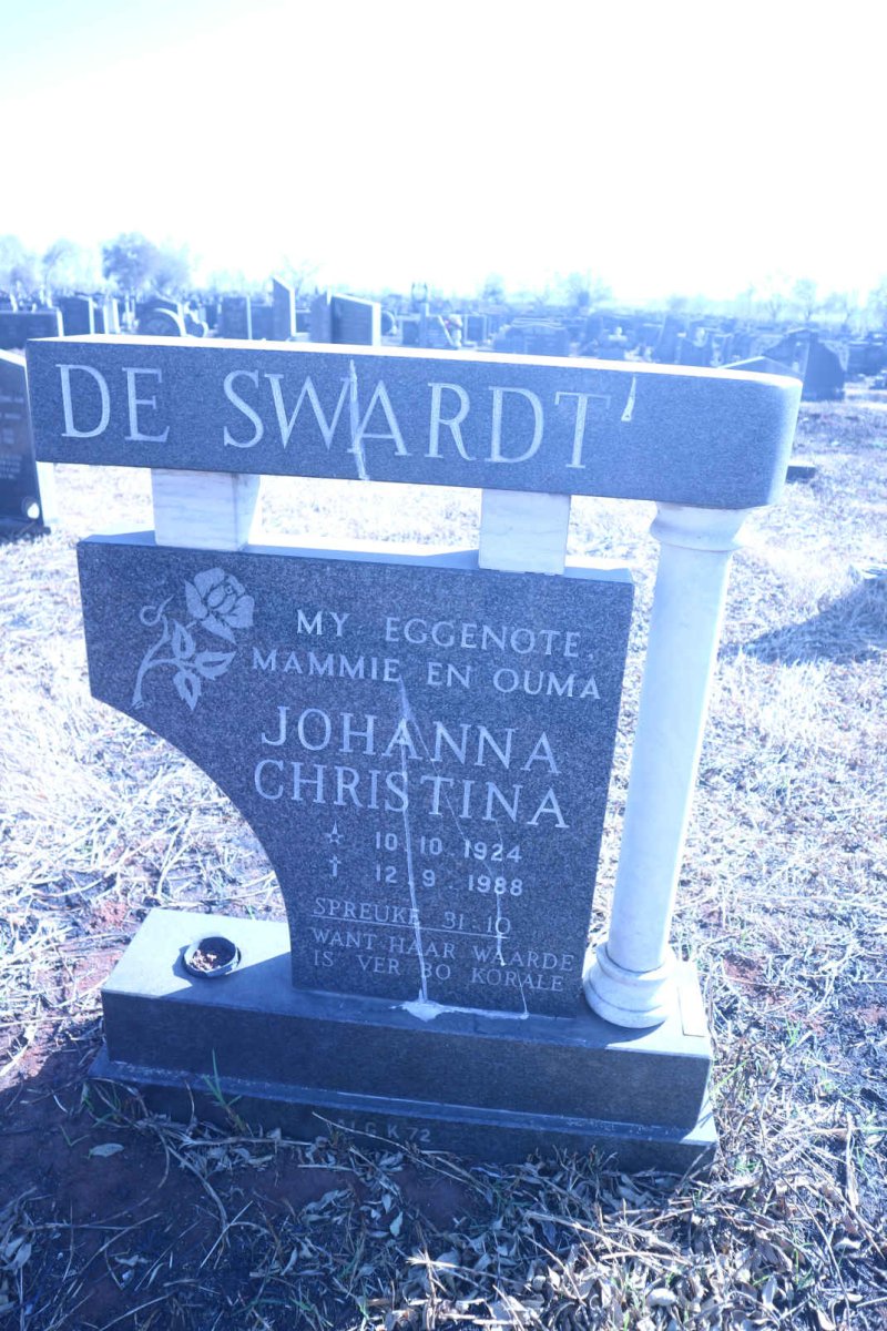 SWARDT Johanna Christina, de 1924-1988