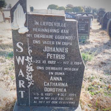 SWART Johannes Petrus 1922-1984 &amp; Anna Catharina Dorothea 1927-1994