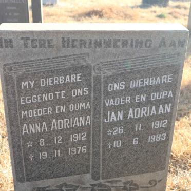 SWANEPOEL Jan Adriaan 1912-1983 &amp; Anna Adriana 1912-1976