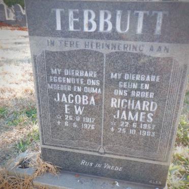 TEBBUTT Jacoba E.W. 1917-1976 :: TEBBUTT Richard James 1957-1983