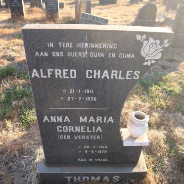 THOMAS Alfred Charles 1911-1976 &amp; Anna Maria Cornelia VERSTER 1914-1978