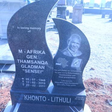 THAMSANQA Gladman 1948-2019