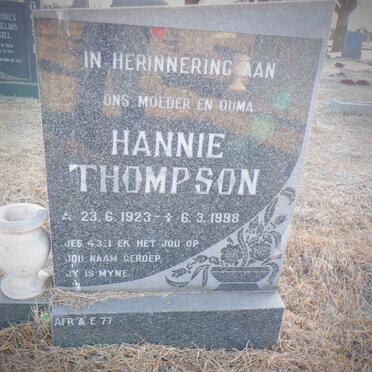 THOMPSON James Norman 1915-1972 &amp; Hannie 1923-1998