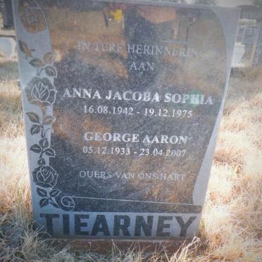 TIEARNEY George Aaron 1933-2007 &amp; Anna Jacoba Sophia 1942-1975