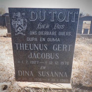 TOIT Theunus Gert Jacobus, du 1927-1976 &amp; Dina Susanna 1936-1989