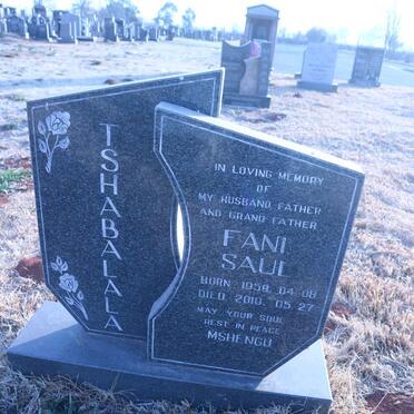 TSHABALALA Fani Saul 1959-2010