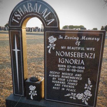 TSHABALALA Nomsebenzi Ignoria 1956-2011