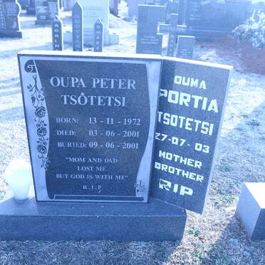 TSOTETSI Peter 1972-2001 &amp; Portia -2003
