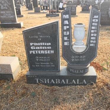 TSHABALALA Phillip Gaine Petersen 1928-1996 &amp;  Mapule Josephine 1935-2010