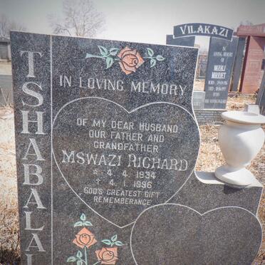 TSHABALALA Mswazi Richard 1934-1996