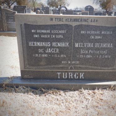 TURCK Hermanus Hendrik de Jager 1890-1974 &amp; Melvina Hermina POTGIETER 1904-1976