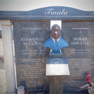 TWALA Johannes Million 1930-1998 &amp; Dorah Jabulile 1936-2018