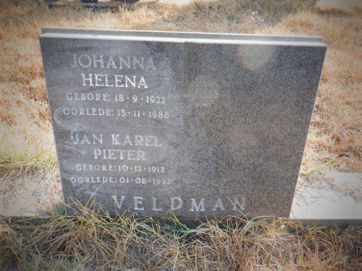 VELDMAN Jan Karel Pieter 1913-1992 &amp; Johanna Helena 1922-1986