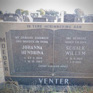 VENTER Schalk Willem 1904-1995 &amp; Johanna Hendrina 1909-1982