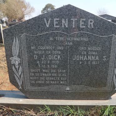 VENTER D.J. 1935-1991 &amp; Johanna S. 1937-