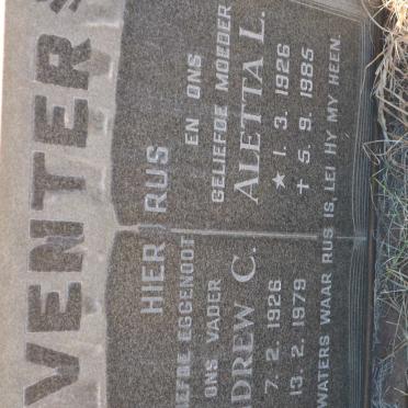 VENTER Andrew C. 1926-1979 &amp; Aletta L. 1926-1985