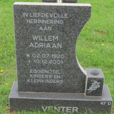 VENTER Willem Adriaan 1920-2001