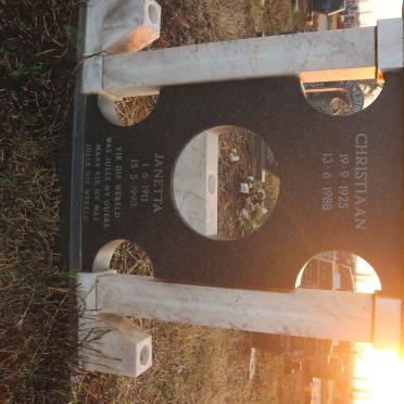 VENTER Christiaan 1925-1988 &amp; Janetta 1911-1990
