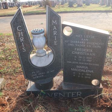 VENTER Frederik Christiaan 1939-1987 &amp; Maria Magdalena 1944-2010