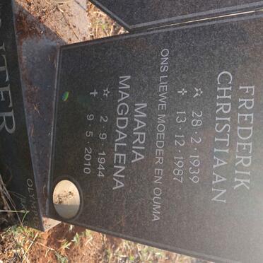 VENTER Frederik Christiaan 1939-1987 &amp; Maria Magdalena 1944-2010