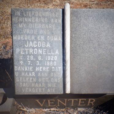 VENTER Jacoba Petronella 1920-1980