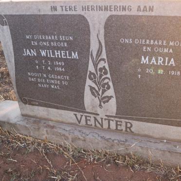 VENTER Jan Wilhelm 1949-1984 :: VENTER Maria 1918-