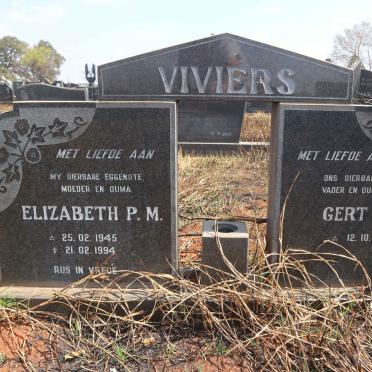 VIVIERS Gert H. 1938- &amp; Elizabeth P.M. 1945-1994