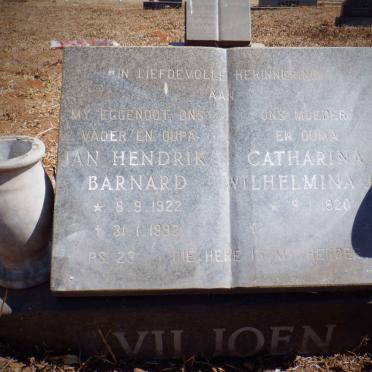 VILJOEN Jan Hendrik Barnard 1922-1992 &amp; Catharina Wilhelmina J.J. 1920-