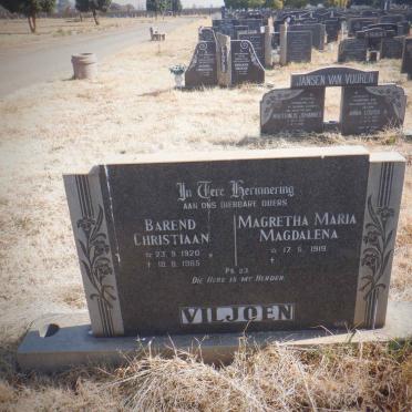 VILJOEN Barend Christiaan 1920-1985 &amp; Magretha Maria Magdalena 1919-