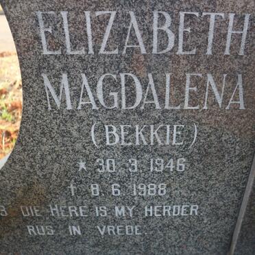 VILLIERS Elizabeth Magdalena, de 1946-1988