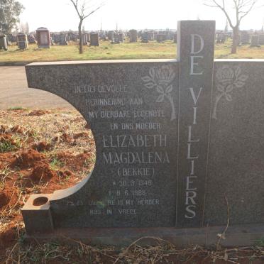 VILLIERS Elizabeth Magdalena, de 1946-1988