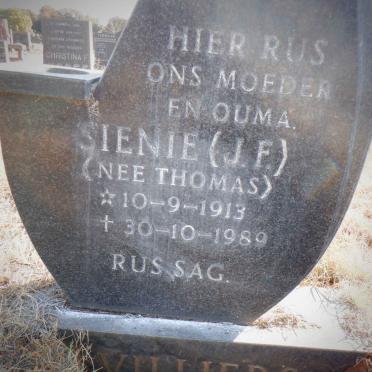 VILLIERS J.F. nee THOMAS 1913-1989