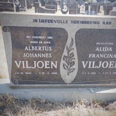 VILJOEN Albertus Johannes 1922-1986 &amp; Alida Francina 1928-2015