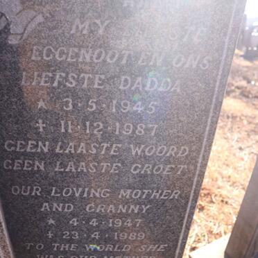 VILJOEN Lourens 1945-1987 &amp; Maud 1947-1989