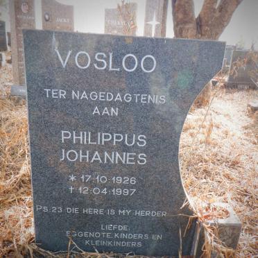 VOSLOO Philippus Johannes 1926-1997