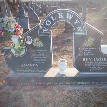 VOLKWYN Ben George 1953-&amp; Amanda 1957-1998
