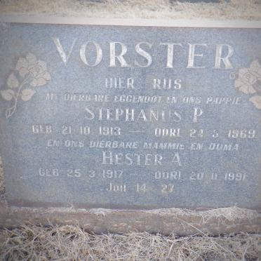 VORSTER Stephanus P. 1913-1969 &amp; Hester A. 1917-1991