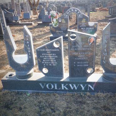 VOLKWYN Benjamin John 1932-2008 &amp; Marjorie 1937-